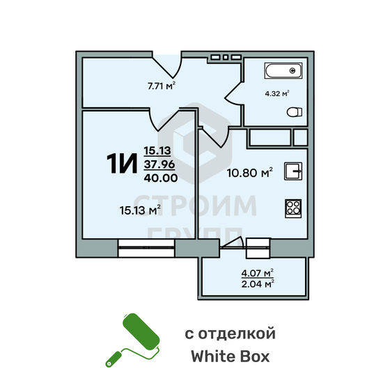 40 м², 1-комнатная квартира 4 737 000 ₽ - изображение 1