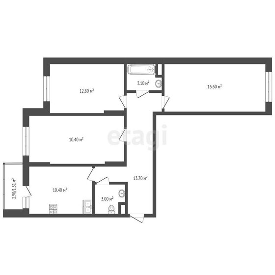 75,7 м², 3-комнатная квартира 7 400 000 ₽ - изображение 1