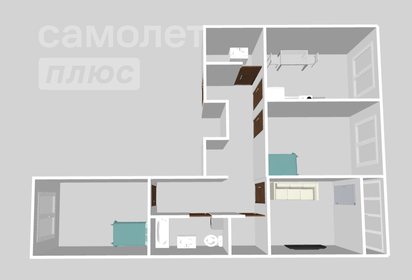 Квартира 74,7 м², 3-комнатная - изображение 1