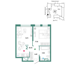 37,7 м², 2-комнатная квартира 6 815 000 ₽ - изображение 30