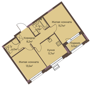 Квартира 58,6 м², 2-комнатная - изображение 1