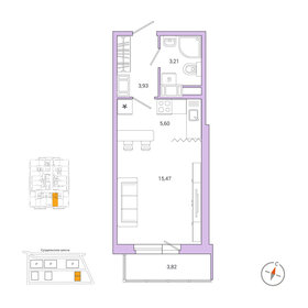 27,5 м², квартира-студия 5 764 669 ₽ - изображение 13