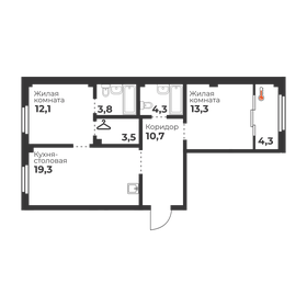 70,3 м², 2-комнатная квартира 15 600 000 ₽ - изображение 65