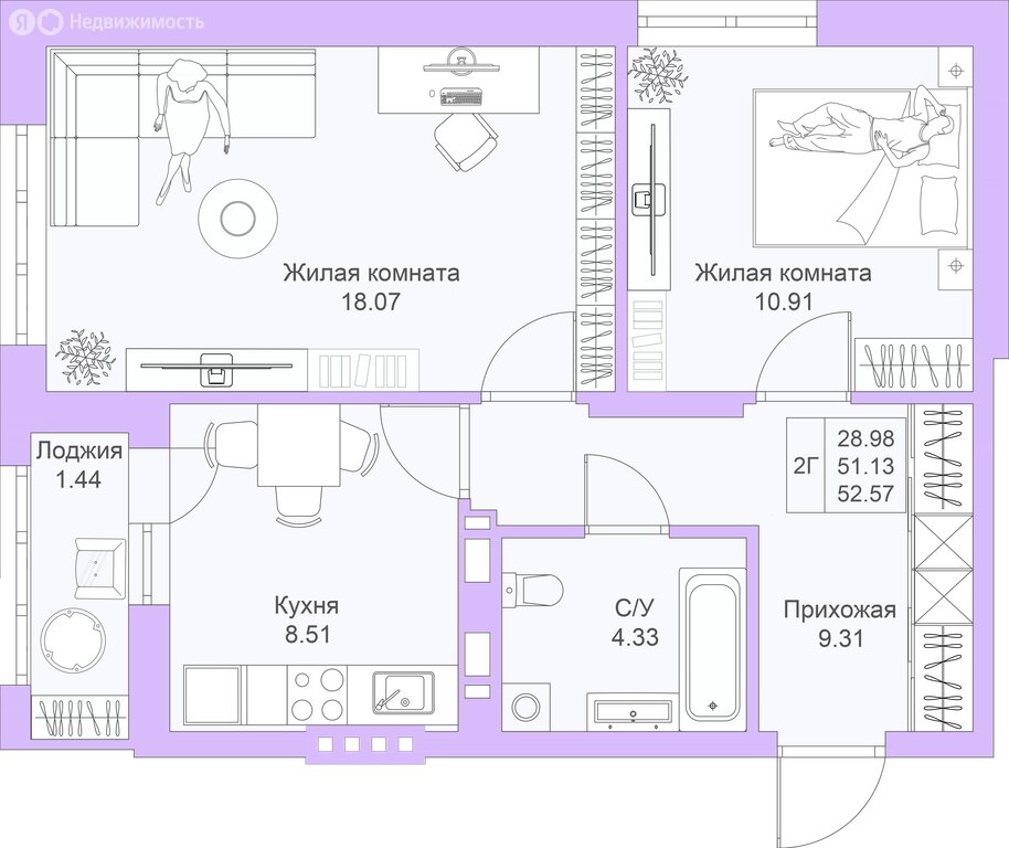 Варианты планировок ЖК «Светлая долина» - планировка 7