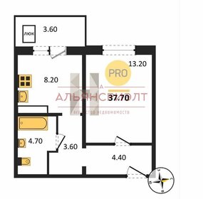 Квартира 37,7 м², 1-комнатная - изображение 1