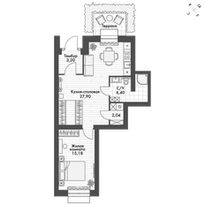 Квартира 54,7 м², 2-комнатная - изображение 3