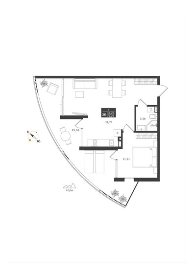 72,3 м², 2-комнатные апартаменты 16 235 864 ₽ - изображение 1