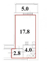 Квартира 27,5 м², студия - изображение 1