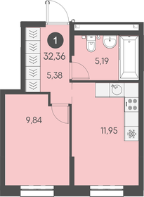 Квартира 32,4 м², 1-комнатная - изображение 1