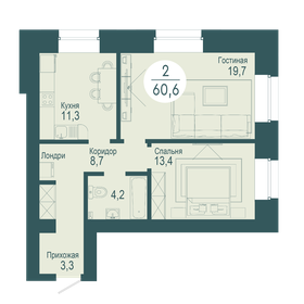 56,2 м², 2-комнатная квартира 5 293 000 ₽ - изображение 88
