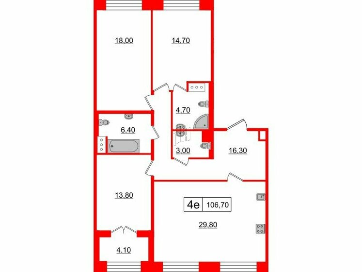 106,7 м², 3-комнатная квартира 44 280 500 ₽ - изображение 1