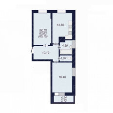 Квартира 65,2 м², 2-комнатная - изображение 2