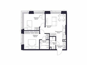 63,5 м², 2-комнатная квартира 32 260 868 ₽ - изображение 12