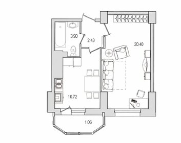 Квартира 41 м², 1-комнатная - изображение 1