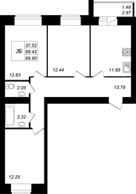 Квартира 69,9 м², 3-комнатная - изображение 1