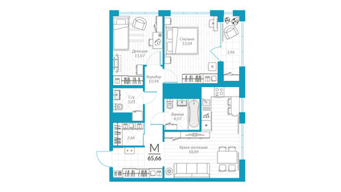 70 м², 2-комнатная квартира 12 000 000 ₽ - изображение 43