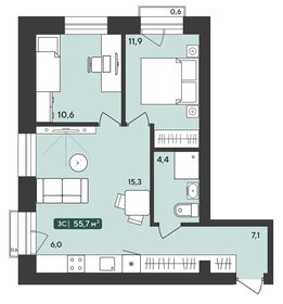 41,7 м², 2-комнатная квартира 3 850 000 ₽ - изображение 6