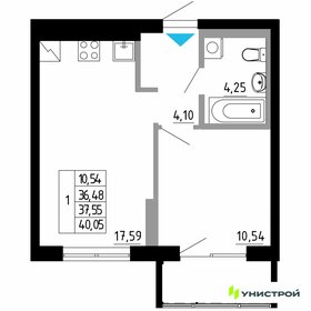 Квартира 37,6 м², 1-комнатная - изображение 1