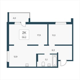 59,2 м², 2-комнатная квартира 5 650 000 ₽ - изображение 34