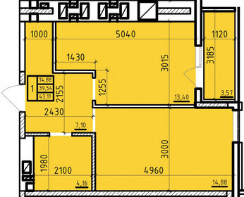Квартира 43,1 м², 1-комнатная - изображение 2