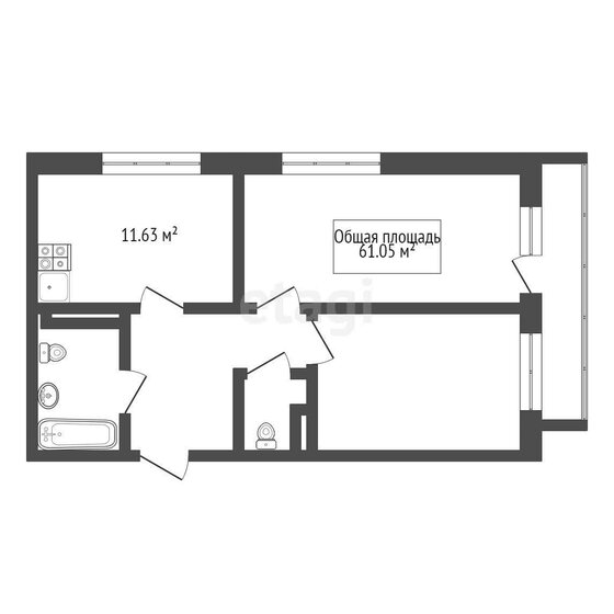 61,1 м², 2-комнатная квартира 7 200 000 ₽ - изображение 18