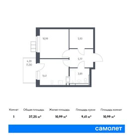 Квартира 37,3 м², 1-комнатная - изображение 1