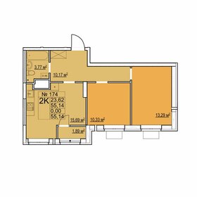 55,2 м², 2-комнатная квартира 7 370 000 ₽ - изображение 16