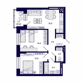 77 м², 2-комнатная квартира 8 250 000 ₽ - изображение 44