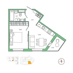 38,1 м², 1-комнатная квартира 7 200 000 ₽ - изображение 44
