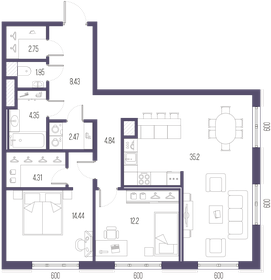 92,6 м², 3-комнатная квартира 32 504 530 ₽ - изображение 11