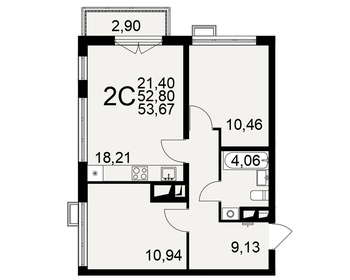 55,7 м², 2-комнатная квартира 5 650 000 ₽ - изображение 50