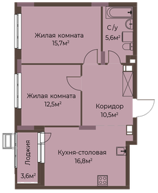 Квартира 62,9 м², 2-комнатная - изображение 1