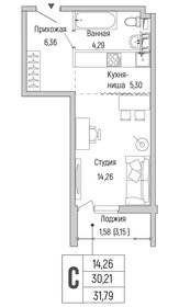 31,4 м², квартира-студия 5 464 800 ₽ - изображение 21