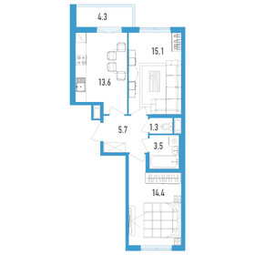 Квартира 55,8 м², 2-комнатная - изображение 1