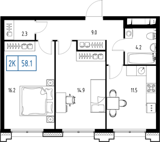 58,8 м², 2-комнатная квартира 21 595 292 ₽ - изображение 81