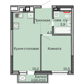 Квартира 34 м², 1-комнатная - изображение 1