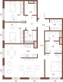 Квартира 125 м², 3-комнатная - изображение 1