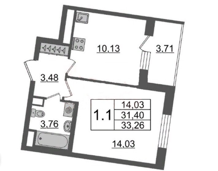 34,8 м², 1-комнатная квартира 6 835 000 ₽ - изображение 1