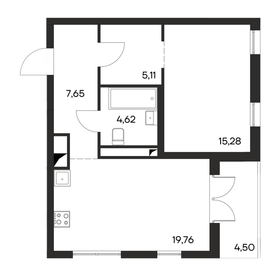 56,9 м², 1-комнатная квартира 7 968 800 ₽ - изображение 1