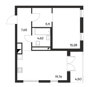 Квартира 56,9 м², 1-комнатная - изображение 1