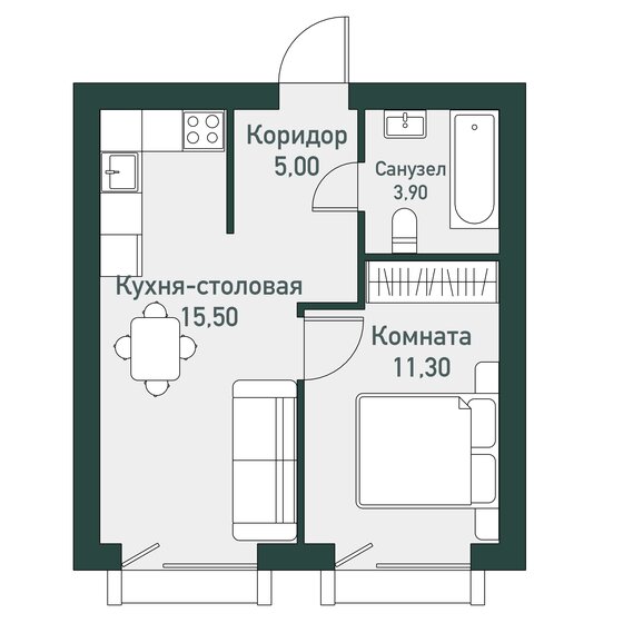 36,9 м², 1-комнатная квартира 4 248 100 ₽ - изображение 1