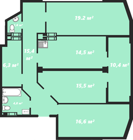 Квартира 104 м², 3-комнатная - изображение 1