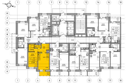 24,2 м², 1-комнатная квартира 4 900 000 ₽ - изображение 70