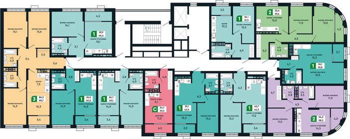 72,2 м², 3-комнатная квартира 7 220 000 ₽ - изображение 40