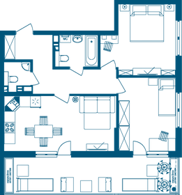 Квартира 83,8 м², 3-комнатные - изображение 2