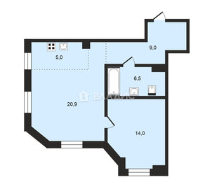 Квартира 55,4 м², 1-комнатная - изображение 1