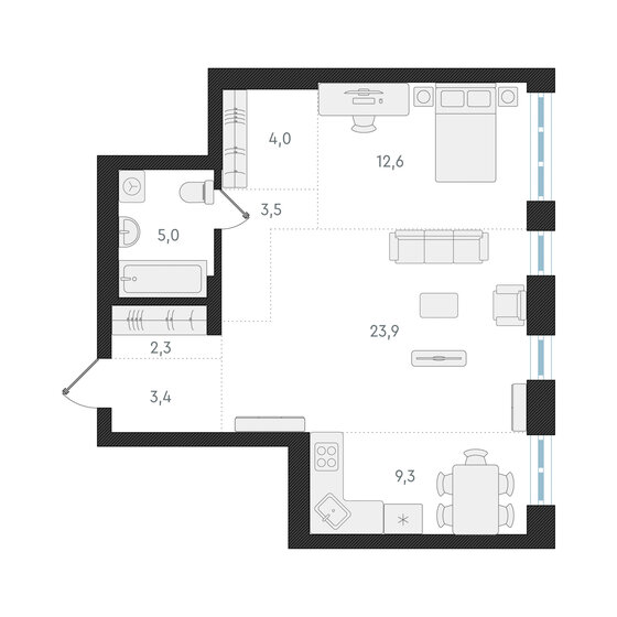 64 м², 2-комнатная квартира 11 500 000 ₽ - изображение 1