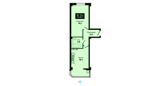 51 м², 1-комнатная квартира 6 900 000 ₽ - изображение 9