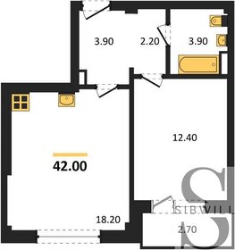 40,8 м², 1-комнатная квартира 3 590 400 ₽ - изображение 66