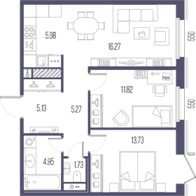 65,5 м², 2-комнатная квартира 24 767 300 ₽ - изображение 66